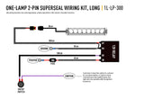'Long' Single-Lamp Harness Kit (2-Pin, Superseal, 12V)