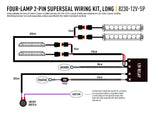 Four Lamp Wiring Kit with Splice (2-Pin, Superseal, 12V)