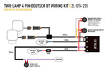 Two Lamp Wiring Kit (Deutsch DT-4 Pin, 12V)