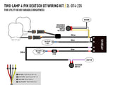 Two Lamp Wiring Kit (Deutsch DT-4 Pin, 12V)