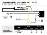 Two-Lamp Harness Kit (4-Pin, Deutsch DT, 12V - for Carbon Yellow Dip)