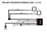 'Long' Two Lamp Wiring Kit (2-Pin, Deutsch DT, 12V)