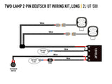 'Long' Two Lamp Wiring Kit (2-Pin, Deutsch DT, 12V)