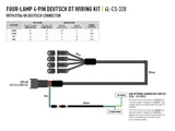 Four Lamp Wiring Kit with DT04-08 Connector (4-Pin, Deutsch DT, 12V)