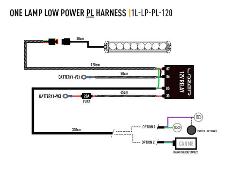 Single Lamp Wiring Kit (DRL/Backlight, 12V)